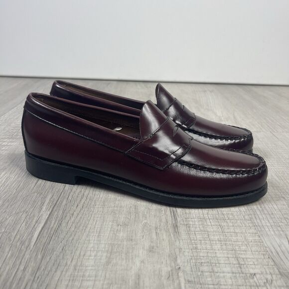 EUC G.H. Bass Weejuns Men’s 8.5 B Logan Loafers Burgundy Leather Casual Preppy G - Picture 4 of 12